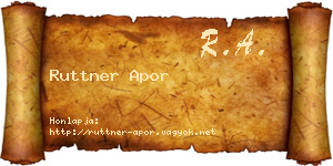 Ruttner Apor névjegykártya